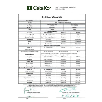 Cata-Kor NR900 - NAD+ Supplement for Skin Aging Support, Energy, and Focus