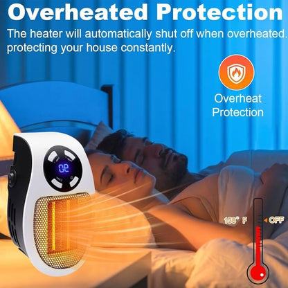 Mini Plug in Heater, Portable Wall Space Heater with Remote