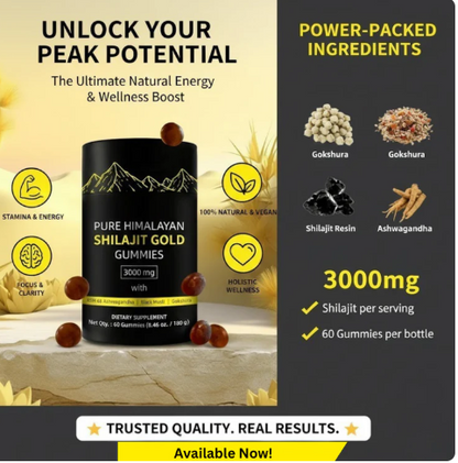 Himalayan Pure Shilajit Gummies | 60 Counts